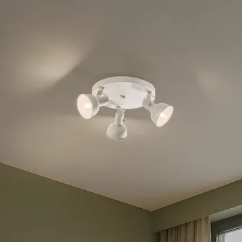 Argon Stropní světlo Trogir, béžové, 3 žárovky, ocel, Ø 30 cm - Stínidla na lampu - Ø 11,5 cm, výška 13 cm; propojovací krabička - Ø 30 cm, výška 3 cm béžová 3 x 10 W LED - Doprava zdarma