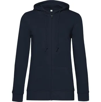 Dámská mikina B&C Dámská mikina na zip s kapucí Inspire Zipped Hood_° Barva: Modrá půlnoční, Velikost: M