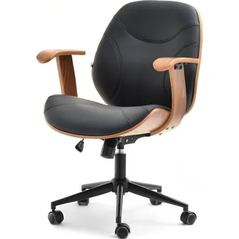 Křeslo Mebel Partner Raynold (ořech tmavý + černá)