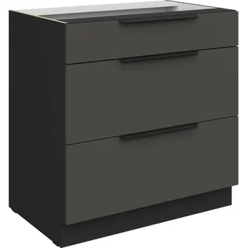 Kuchyňská skříňka Dolní šuplíková skříňka LUNARA - šířka 80 cm, grafit / černá