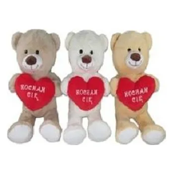 plyšák Miś z sercem 60cm MIX