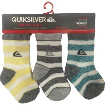 Pánské ponožky QUIKSILVER Quiksilver 3ks dětských ponožek 0-6 měs. FIALOVÁ |MODRÁ|VÍCEBAREVNÁ|ŠEDÁ