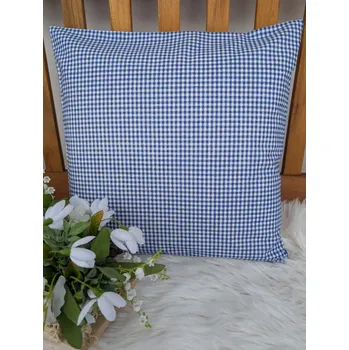 Povlak na polštářek Povlak na polštář 40 x 40 cm – modrá kostička na bílé