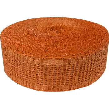 Stuha Jutová stuha 5 cm, 25 m - oranžová"