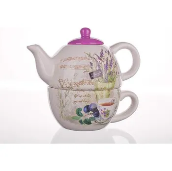 Konvice na čaj Banquet Konvička keramická se šálkem LAVENDER