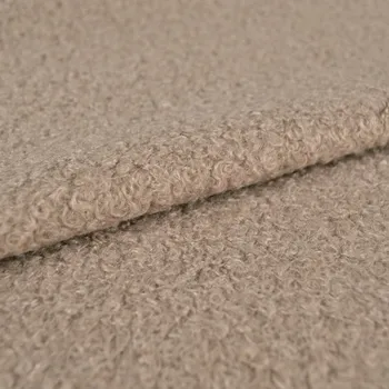 Zbytek - Kabátovina soft Bouclé barva světle hnědá