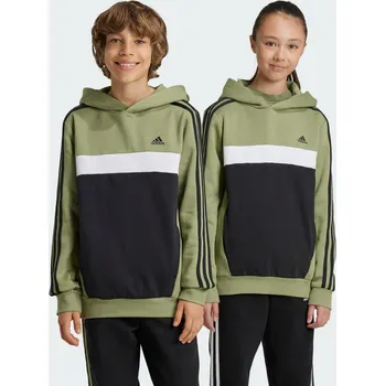 Dámská mikina ADIDAS Mikina Tiberio 3-Stripes Colorblock Fleece Kids 9 LET BÍLÁ|ZELENÁ|ČERNÁ