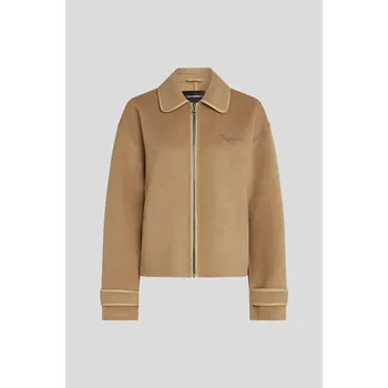 Dámský kabát KABÁT KARL LAGERFELD SHORT SOFT WOOL COAT NOUGAT