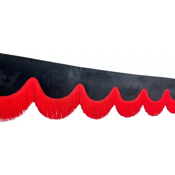 Ochranný autopotah Bordura do kamionu Scania- černá, červené střapce