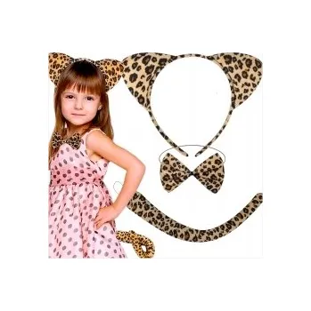 Karnevalový kostým KOSTÝM TYGR PRO DÍVKU ČELENKA S UŠIMA MOTÝLEK OCAS KOSTÝM NA PLES