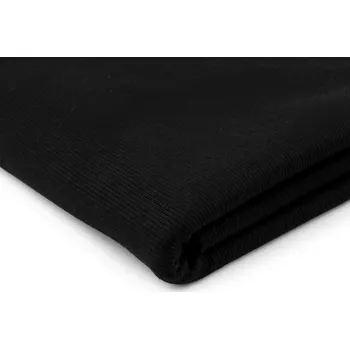 Úplet bavlněný elastický žebrovaný - tunel METRÁŽ - 7 černá