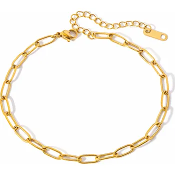 Náramek ELENYS Classic Chain – pozlacený náramek na nohu 18K žluté zlato Délka náramku: 19+6 cm / max. 25 cm