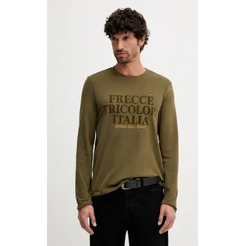 Oblečení a móda Bavlněné tričko s dlouhým rukávem Aeronautica Militare TS2469UJ00703 zelená 91X, vel. L