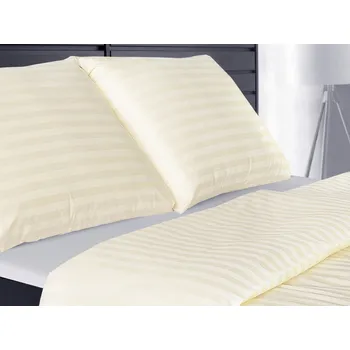 Povlečení Povlečení Atlas grádl proužek 2 cm 2x 70x90, 220x200 šampaň