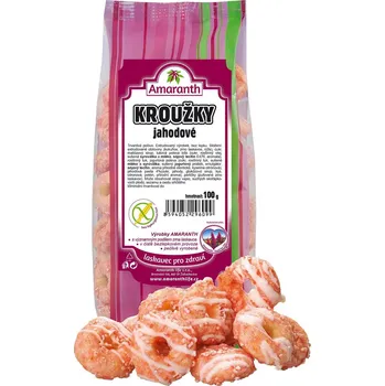 Amrth Kroužky Jahoda 90g (Kartonové balení : 12 ks)