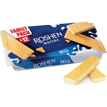 Roshen wafers Milk (Mega Pack) 216g (Kartonové balení : 16 ks)