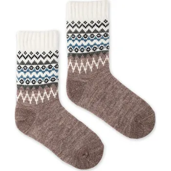 Dámské oblečení Dětské vlněné ponožky Vlnáč Severka hnědé M (27-30)