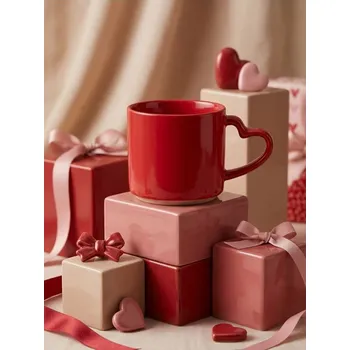 Sinsay - Hrnek s uchem ve tvaru srdce - červená - 356GI-33X - 356GI-33X-ONE