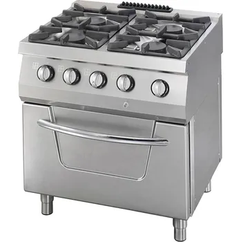 Sporák Maxima Heavy Duty sporák – 4 hořáky – dvojitá jednotka – hloubka 70 cm – 37 kW – plyn včetně trouby