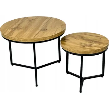 Konferenční stolek Set 2ks kávových stolků Industrial - dub