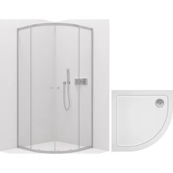 CERANO – Sprchový kout Orso L/P 5 mm - chrom + CERANO - Sprchová vanička Piato - bílá lesklá - 100x100 cm