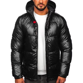 Pánská móda Černá pánská prošívaná zimní sportovní bunda Bolf EX2125 - 3XL