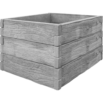 Vyvýšený záhon Betonový vyvýšený záhon - 1 x 1 x 0,75 m - dřevo