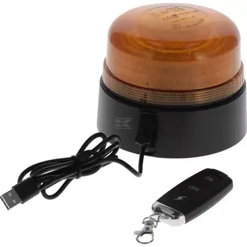 Autoelektronika Maják LED Kramp, dobíjecí, oranžový, magnetický, dálkové ovládání, 19 W