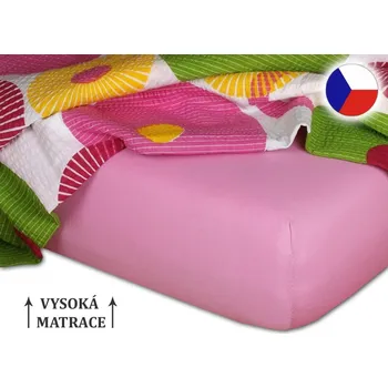 Bytový textil Jersey prostěradlo na vysokou matraci 90x200x25 EXCLUSIVE Starorůžová