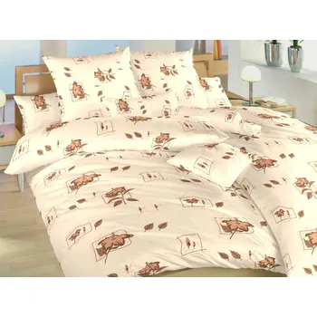 Povlečení Bavlněné povlečení KOMFORT 2x 70x90, 240x220 Ibišek banánový