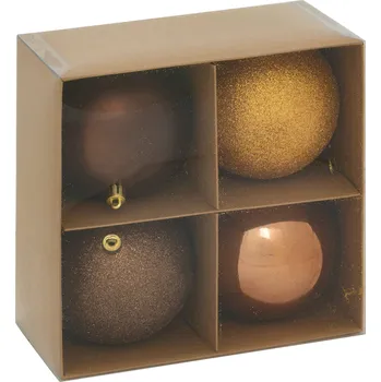 Bytová dekorace Atmosphera Sada vánočních koulí, Ø 10 cm, měděné, 4 kusy