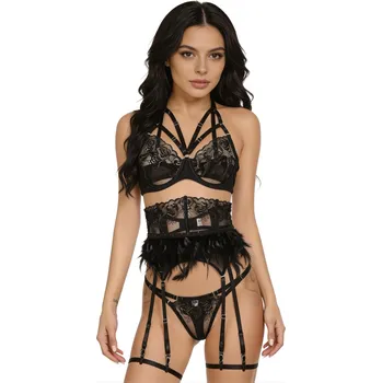 Souprava dámského spodního prádla Medvídárek Sexy set spodního prádla H023 - černá Velikost: S