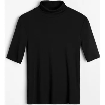 Sinsay - Tričko z&nbsp;žebrovaného úpletu se stojáčkem - černá - 321HB-99X - 321HB-99X-L