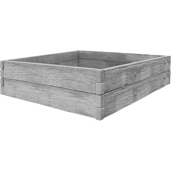 Vyvýšený záhon Betonový vyvýšený záhon - 2 x 2 x 0,5 m - dřevo