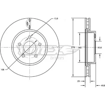Brzdový kotouč Brzdový kotouč TOMEX Brakes TX 73-02