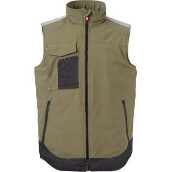 Pánská vesta Zimní pánská softshellová vesta WONDER VEST LITE PAD, zateplená Payper Barva: VOJENSKÁ ZELENÁ/ ČER, Velikost: M