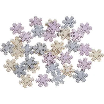 Dekorace - Vločka, různé barvy - výsek 3cm - 36ks