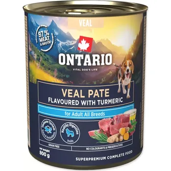 Krmivo pro psa Konzerva Ontario Adult telecí paté s kurkumou 800g