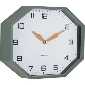 Hodiny Karlsson, Nástěnné hodiny Modern Factory osmihranné, lesní zelená - Formadore