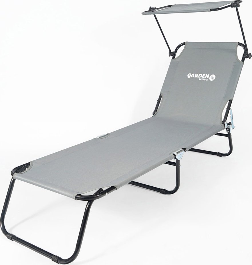 Garden King Zahradní lehátko se stříškou šedá