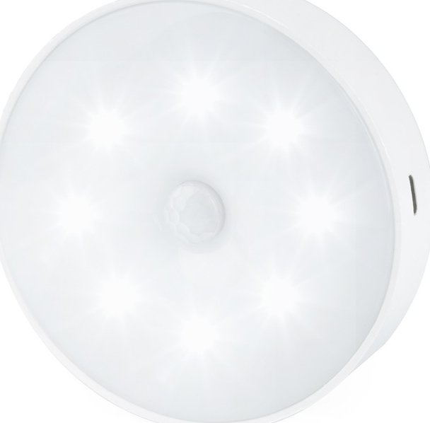 Nabíjecí noční LED světlo s pohybovým senzorem 8x LED - studená bílá