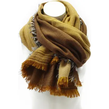 Šála Žlutohnědá dámská módní šála s třásněmi Camden