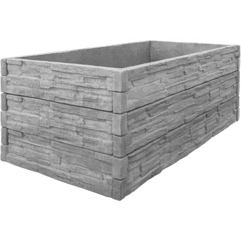 Vyvýšený záhon Betonový vyvýšený záhon - 1 x 2 x 0,75 m - štípaný kámen
