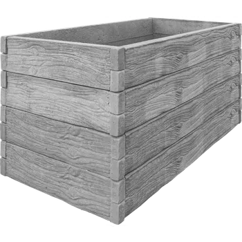 Vyvýšený záhon Betonový vyvýšený záhon - 1 x 2 x 1 m - dřevo