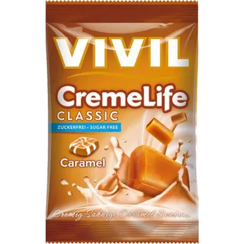 Bonbon Vivil CremeLife karamelové bonbony bez cukru 90 g