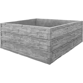 Vyvýšený záhon Betonový vyvýšený záhon - 2 x 2 x 0,75 m - štípaný kámen