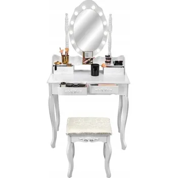 Toaletní stolek Kvalitní toaletní stolek se zrcadlem a LED světýlky