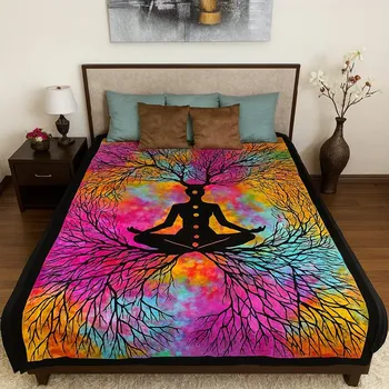 Přehoz na lůžko JARO Přehoz - Yoga strom 140 - 210 cm