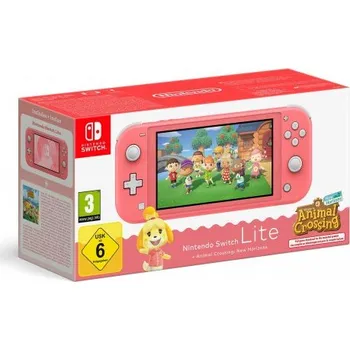 Herní konzole Herní konzole Nintendo Switch Lite Coral + Animal Crossing: New Horizons Bundle