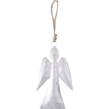 Vánoční dekorace Závěs smalt 100x1x185mm anděl, šedá 73 gram